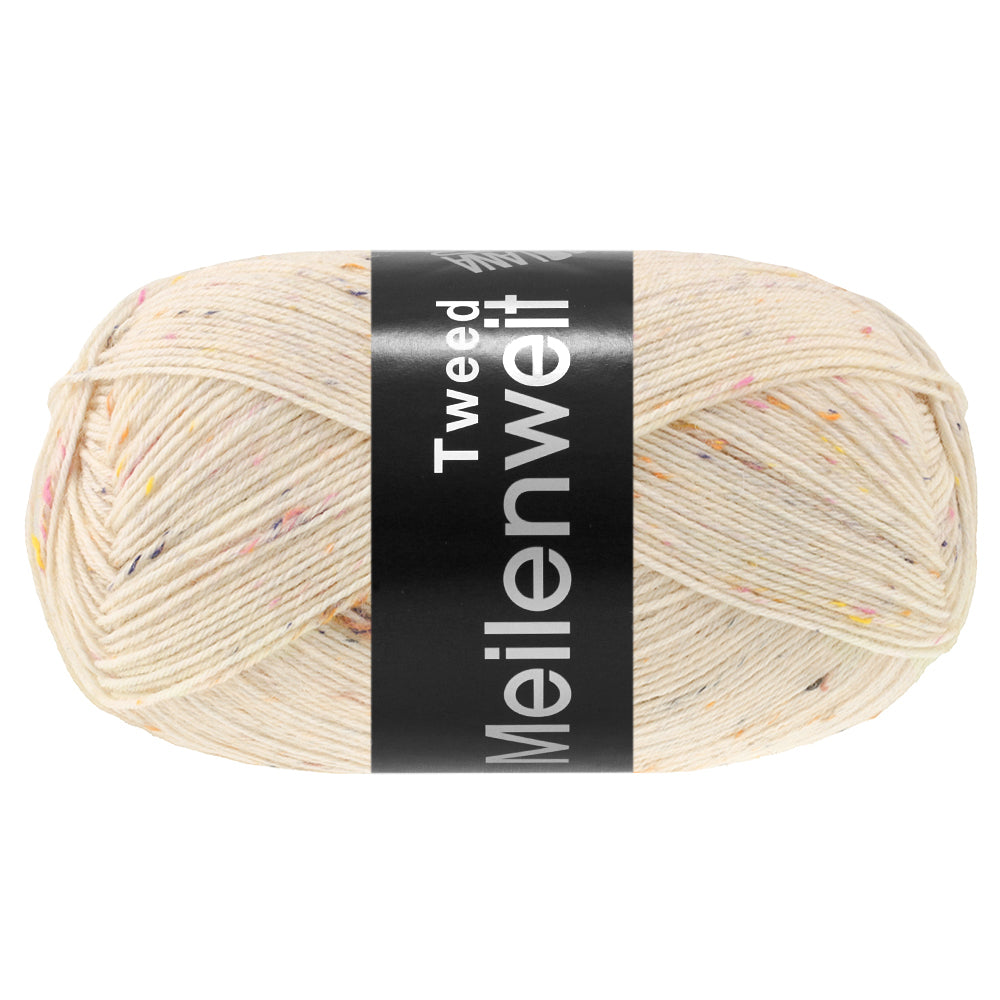 Meilenweit 100 Tweed- fir de lână cu inserții multicolore pentru ciorapi