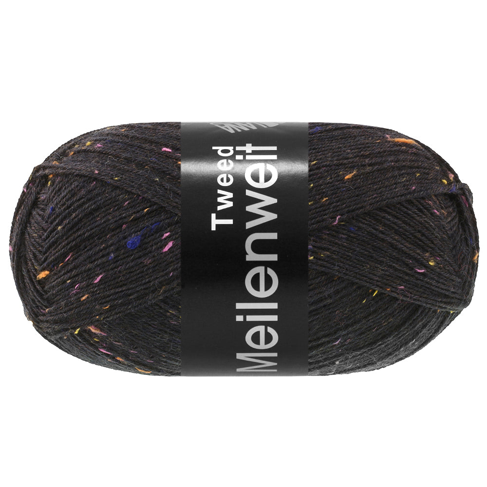 Meilenweit 100 Tweed- fir de lână cu inserții multicolore pentru ciorapi