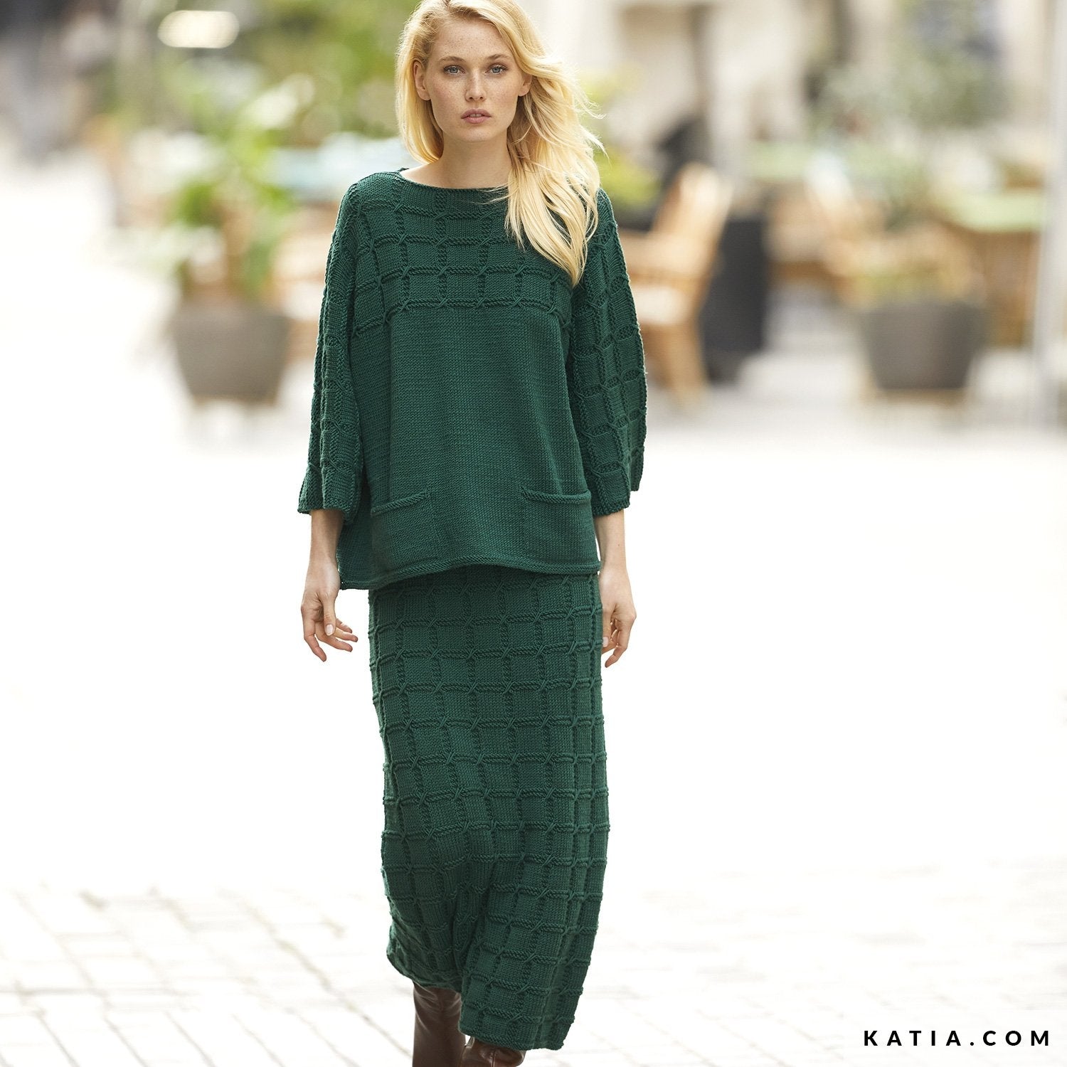 Set bluză și fustă Merino 100%