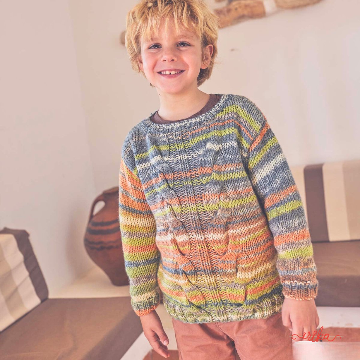 Merino Aran Sunrise - fir multicolor de merinos superlavabil cu acrilic