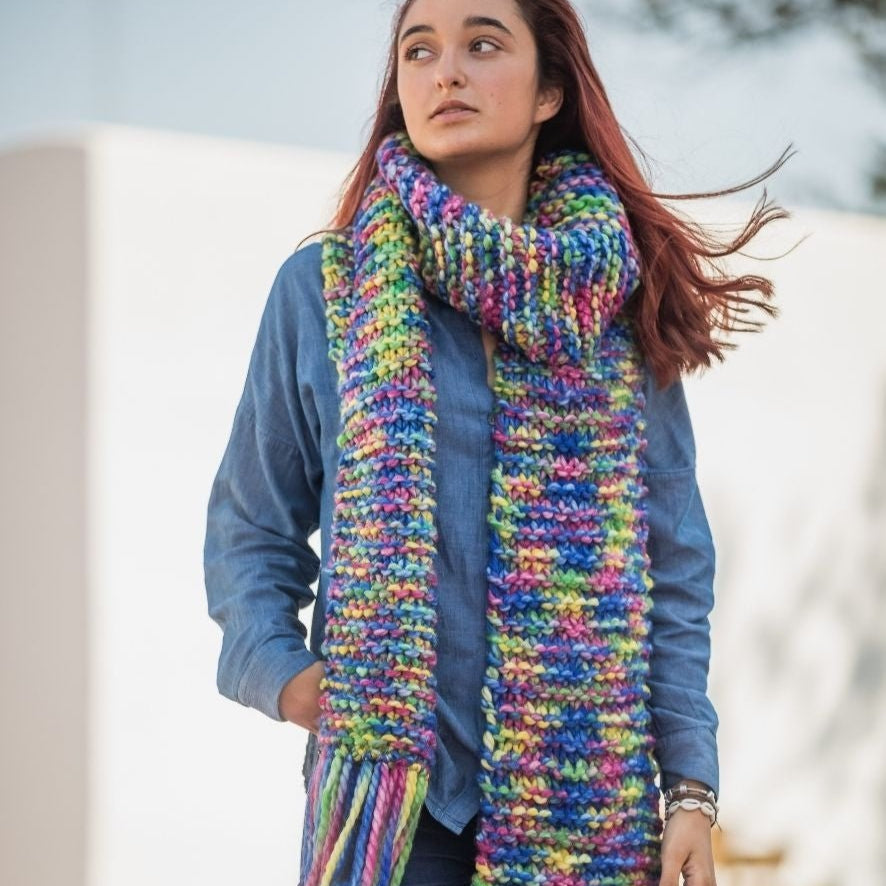 Fular cu franjuri Millenium Print