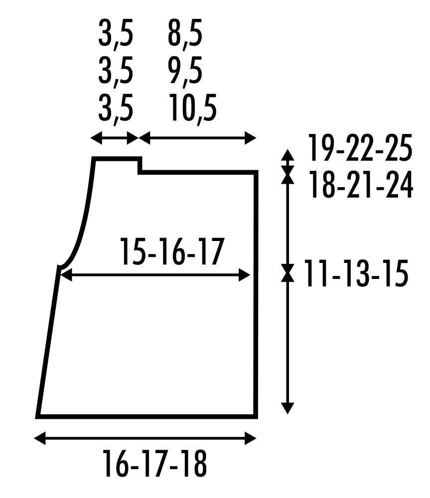 Dimensiuni tipar spate model 14