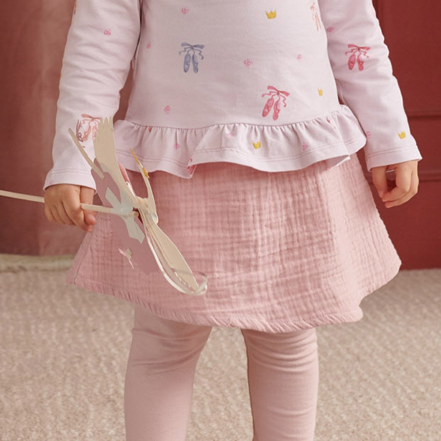 Fustiță din muselină, roz pudrat