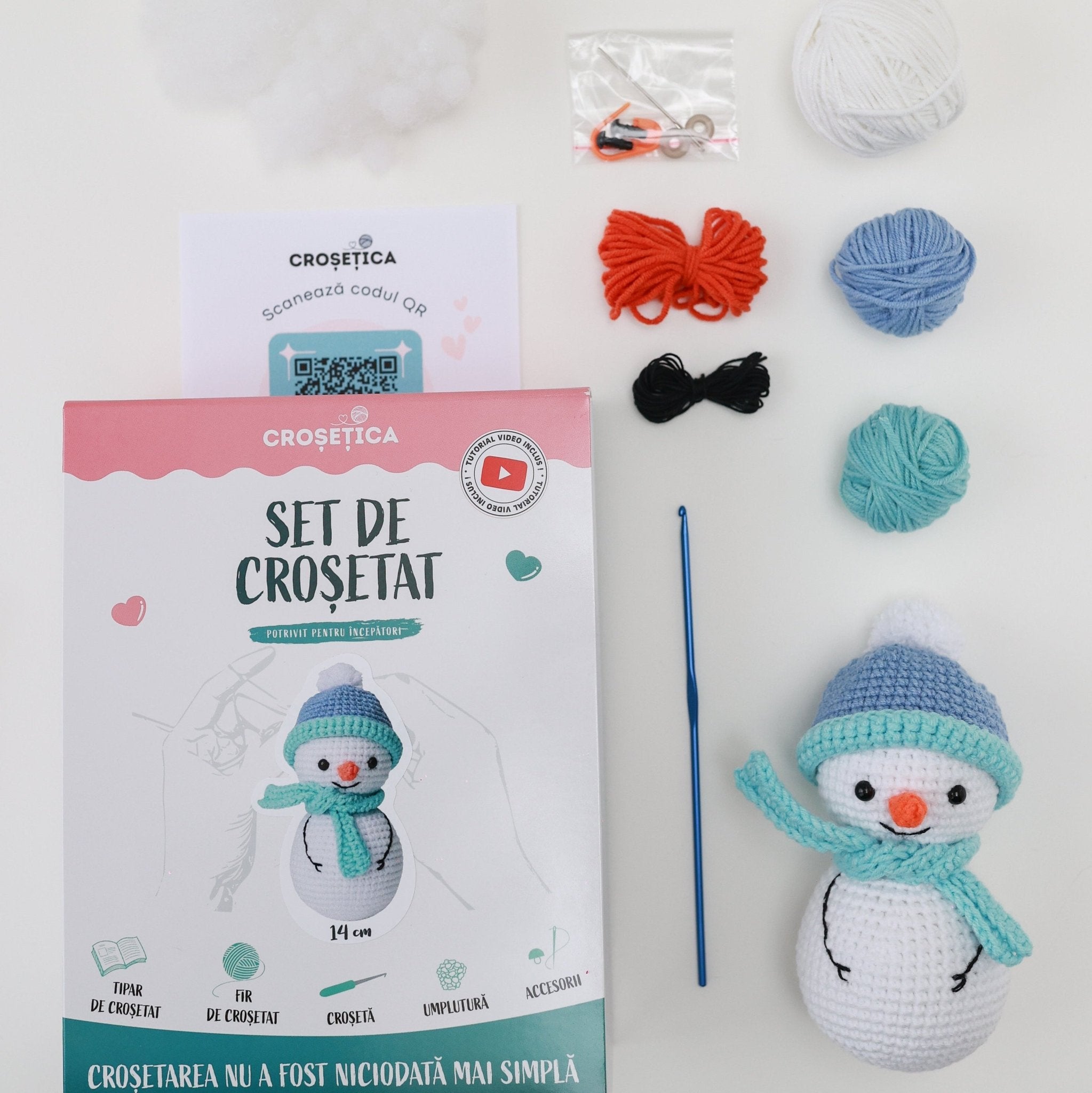 OMULEȚ DE ZĂPADĂ - kit de croșetat jucărie
