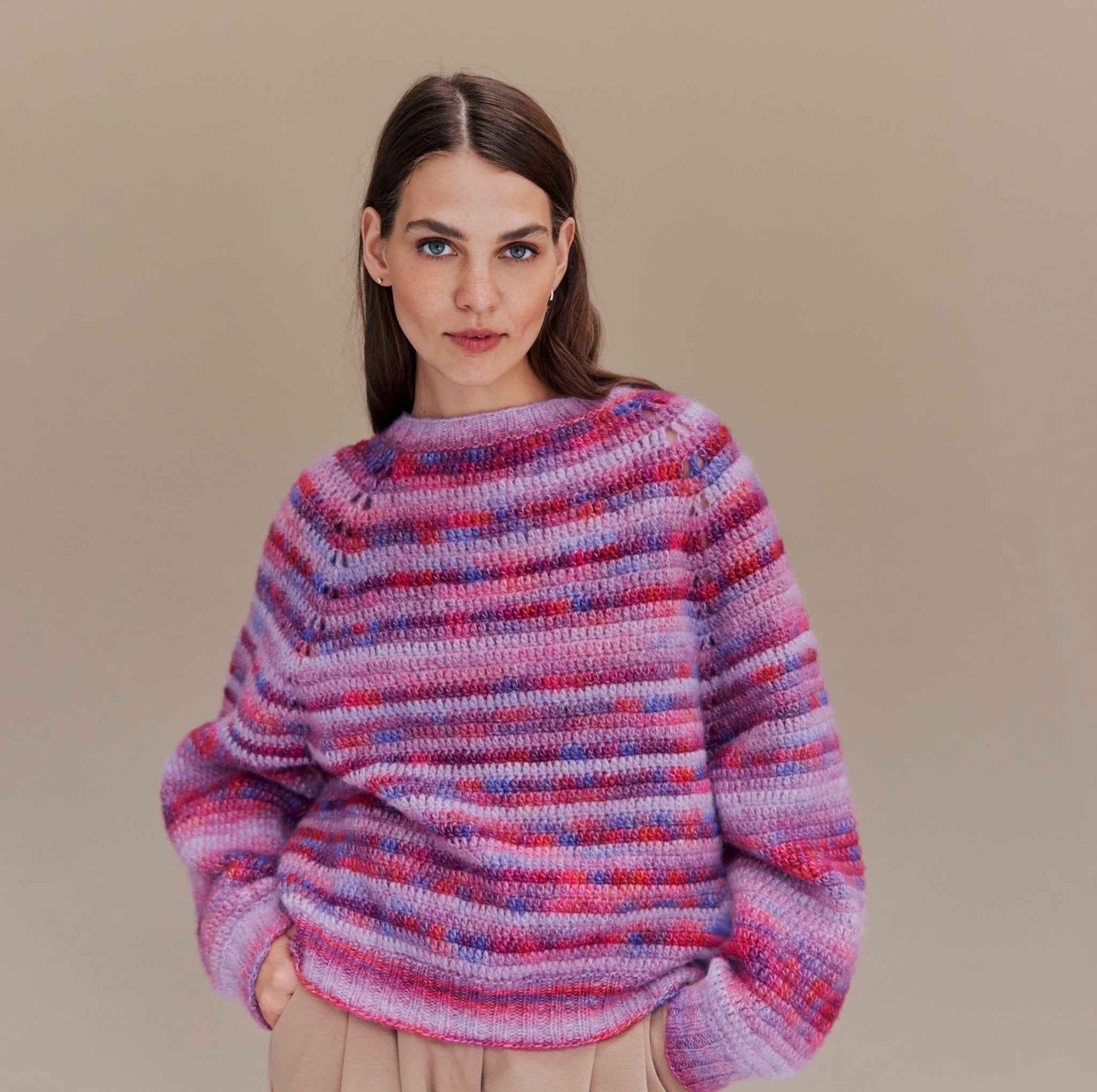 Picasso - fir tubular variegat de merinos cu alpaca