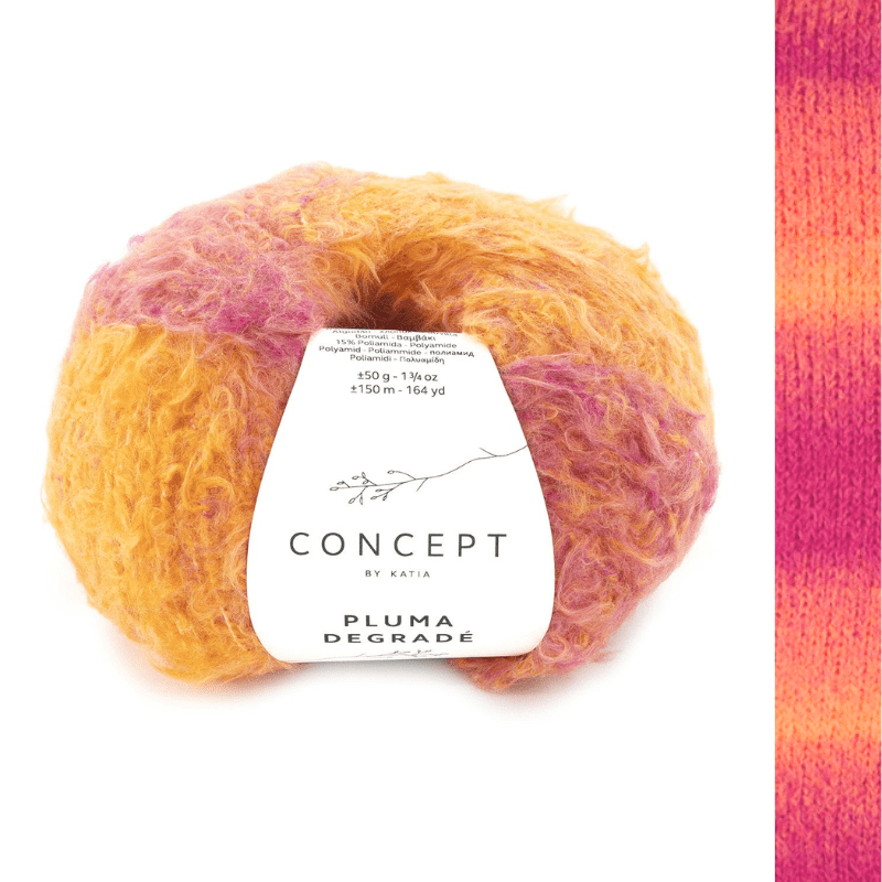 Pluma Degrade - fir pufos variegat de bumbac