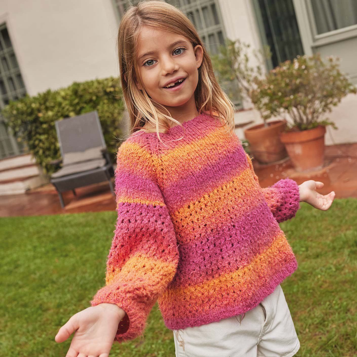 Pluma Degrade - fir pufos variegat de bumbac