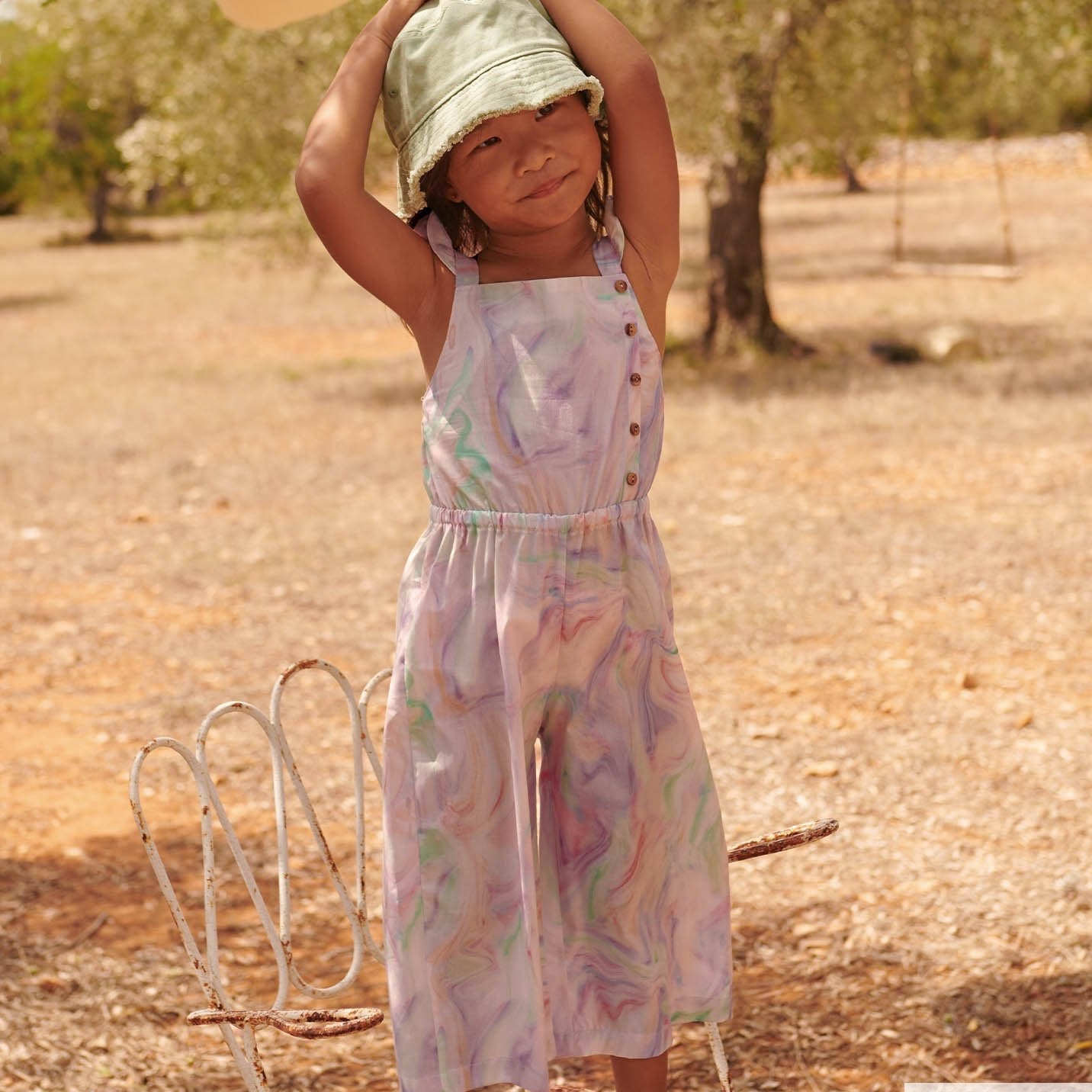 Salopetă din poplin Hummingbird Tie-Dye