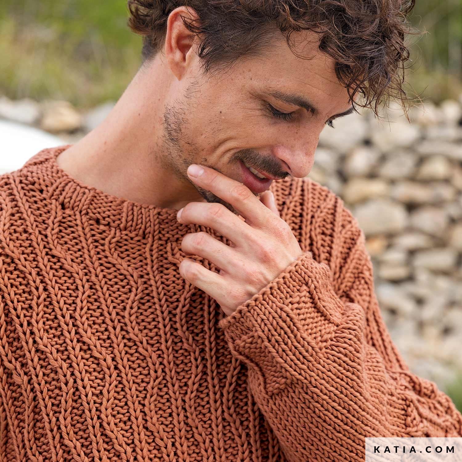 Pulover cu model reliefat din Easy Knit Cotton