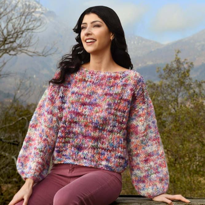 Roma - fir texturat variegat de lână cu alpaca