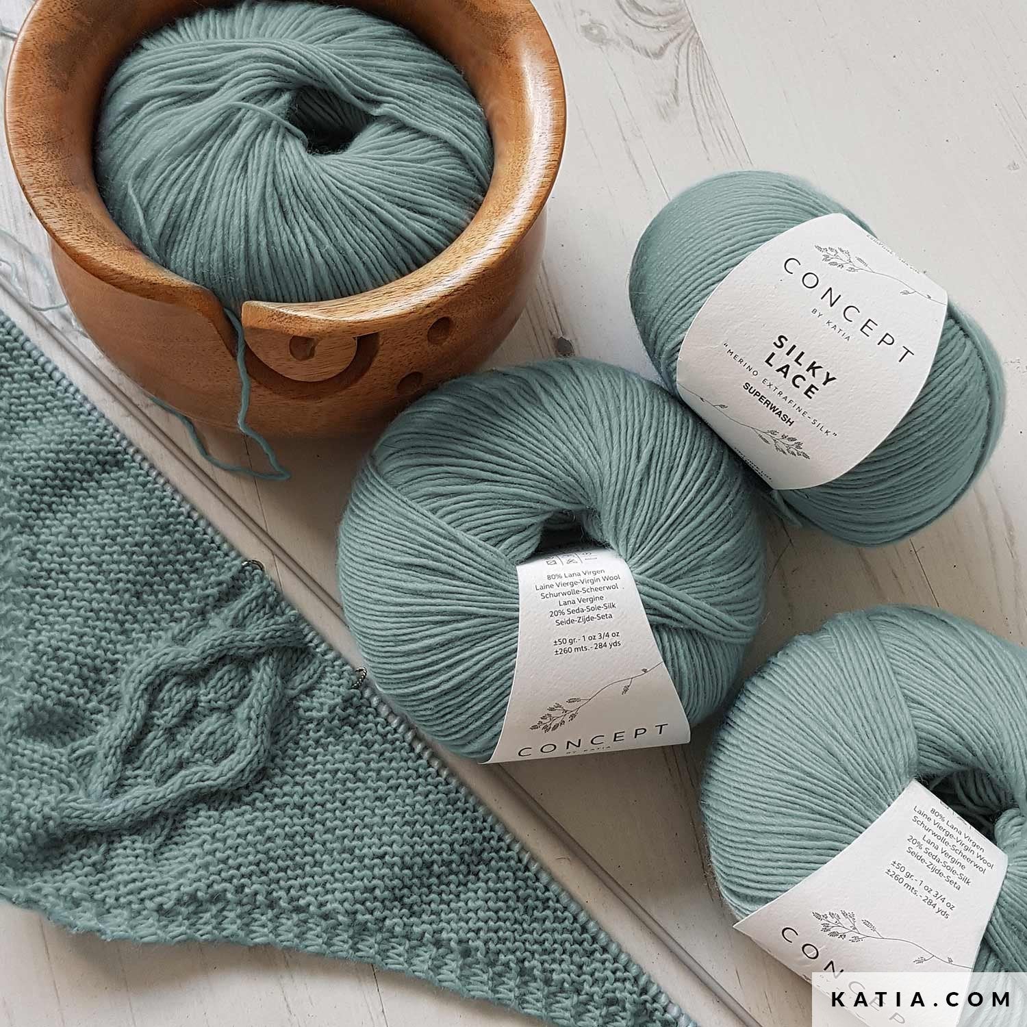 Silky Lace - fir răsucit de merinos cu mătase naturală