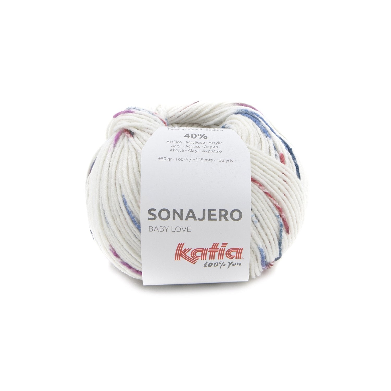 alb cu picățele albastru-corai