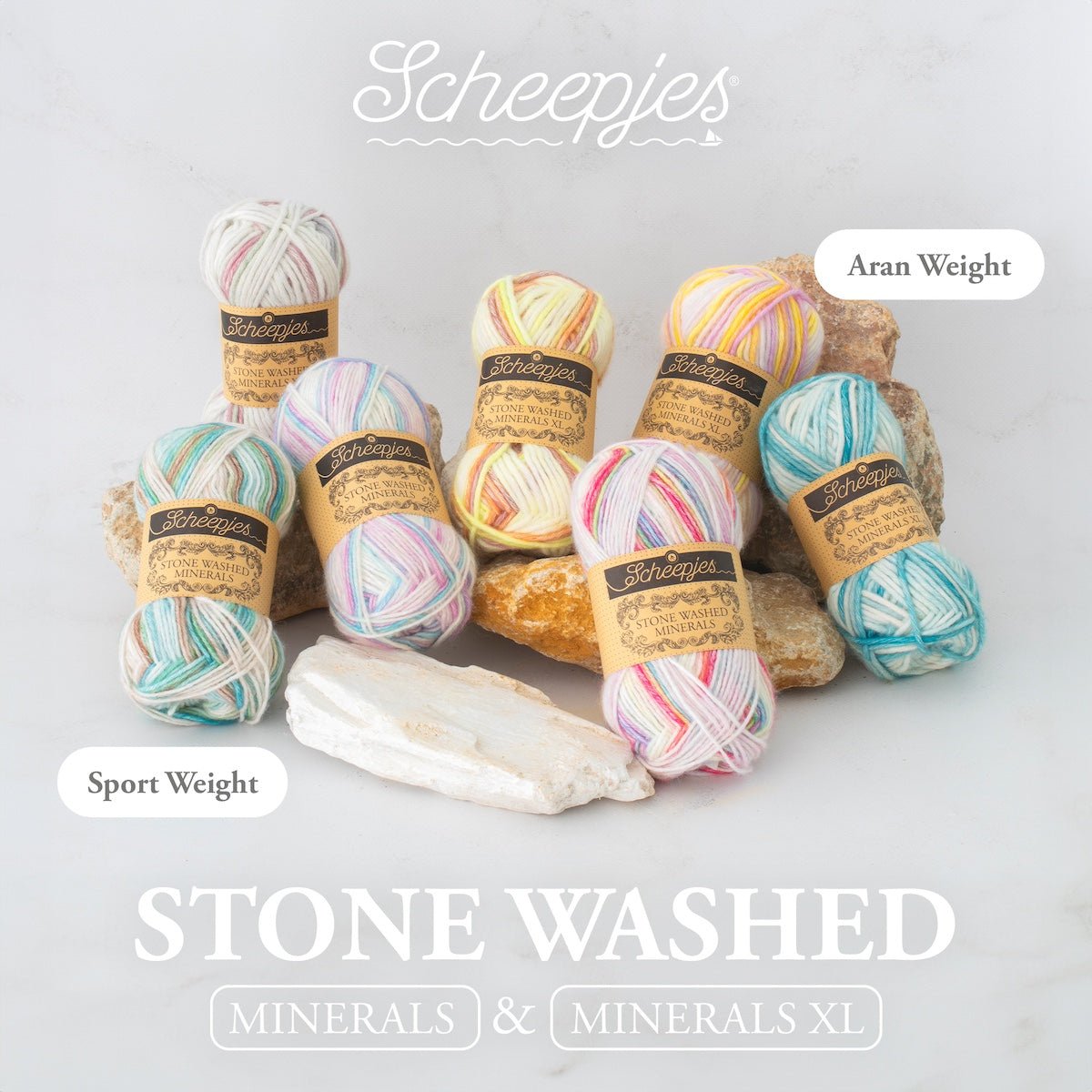 Stone Washed XL Minerals - fir gros melanj variegat de bumbac cu acrilic