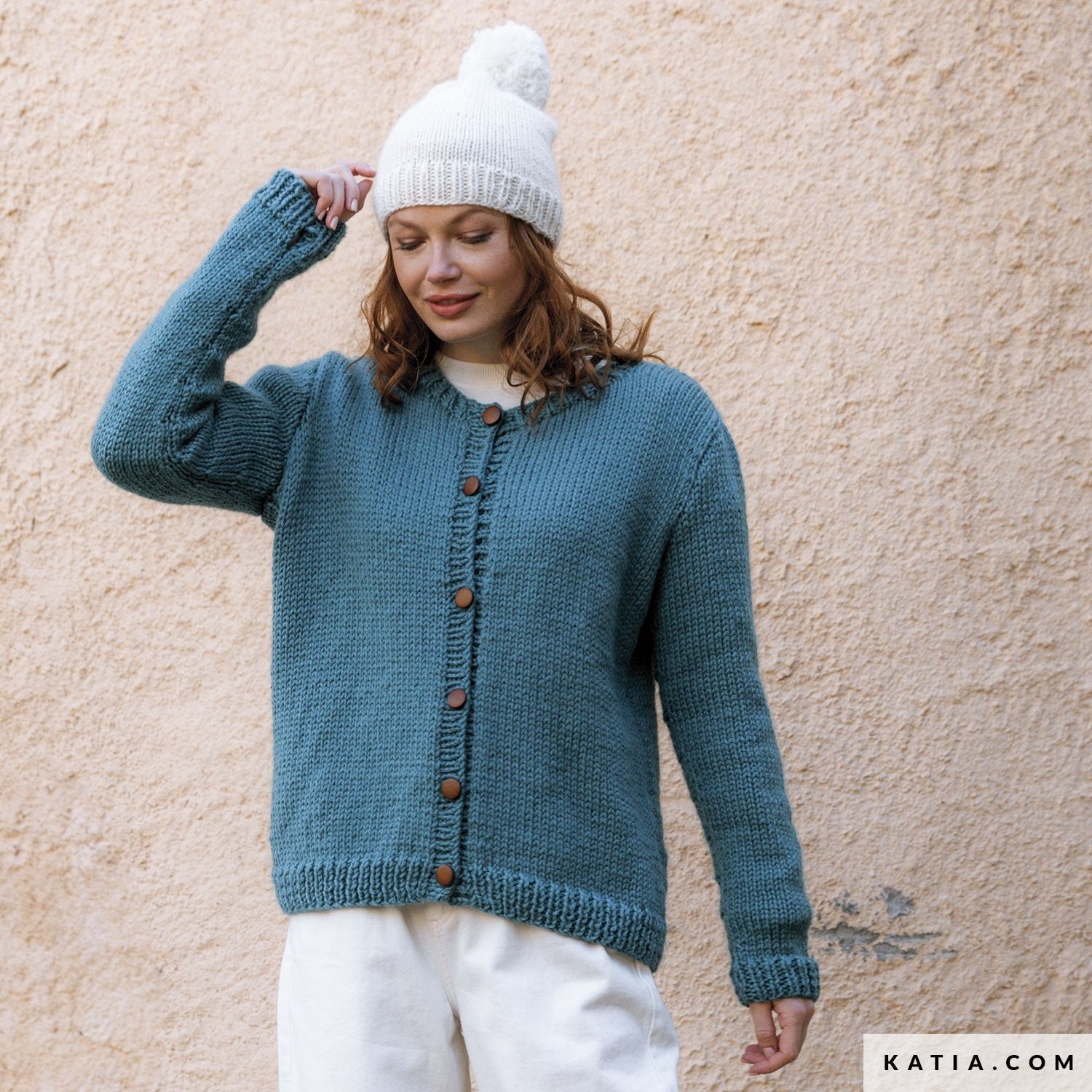 Jachetă și căciulă Super Merino - modele revista Woman 107 Katia