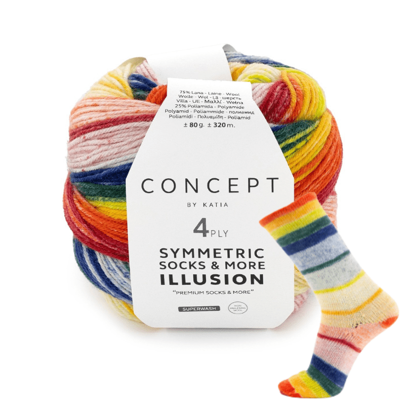 Symmetric Illusion Socks and More - fir de merinos pentru ciorapi și accesorii