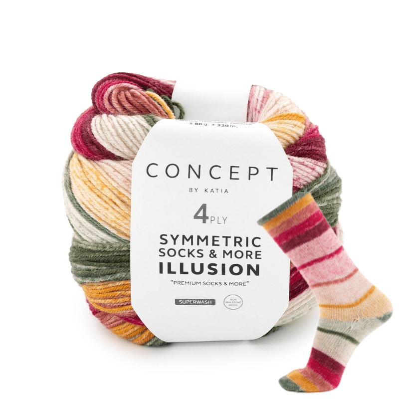 Symmetric Illusion Socks and More - fir de merinos pentru ciorapi și accesorii