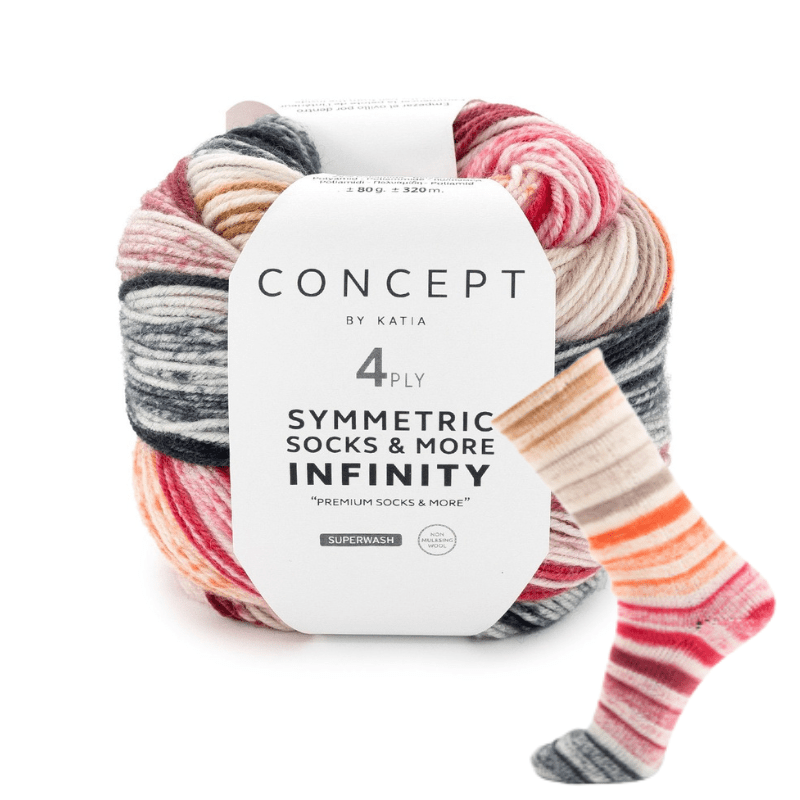 Symmetric Infinity Socks and More - fir de merinos pentru ciorapi și accesorii
