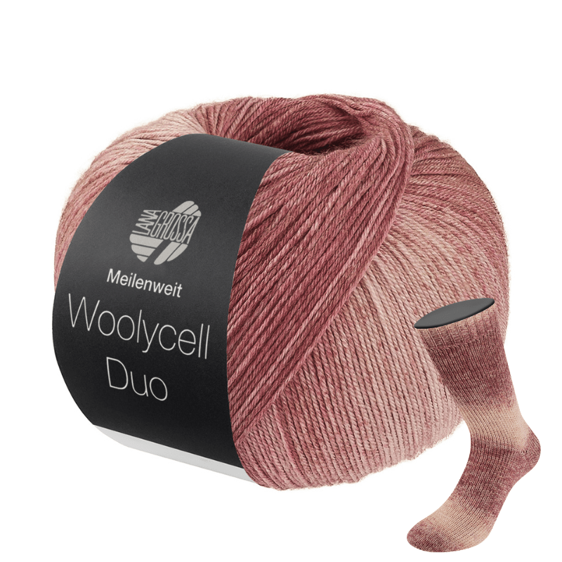 Woolycell Duo - fir variegat de merinos cu Lyocell