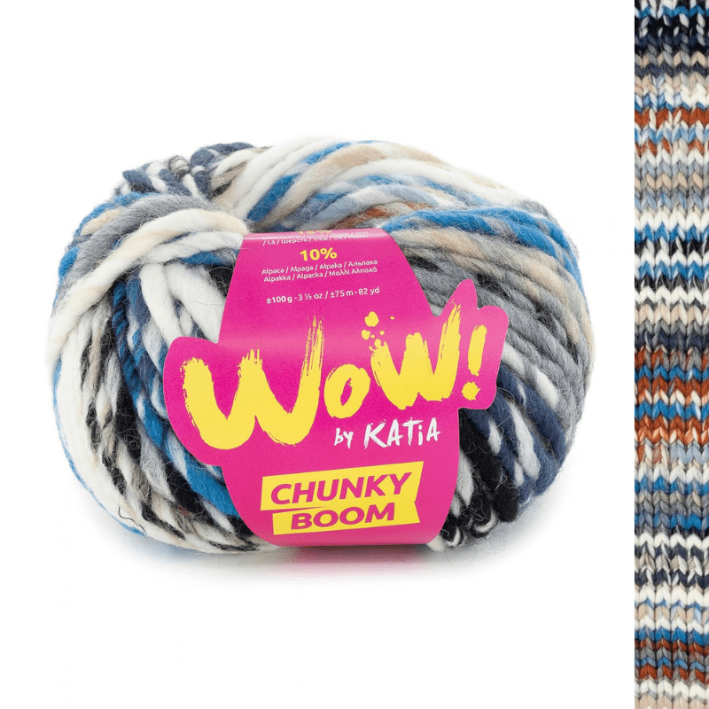 WOW Chunky Boom - fir supergros pestriț de acrilic cu lână și alpaca