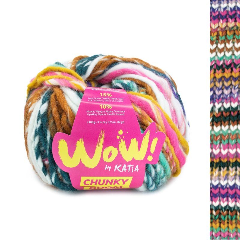 WOW Chunky Boom - fir supergros pestriț de acrilic cu lână și alpaca