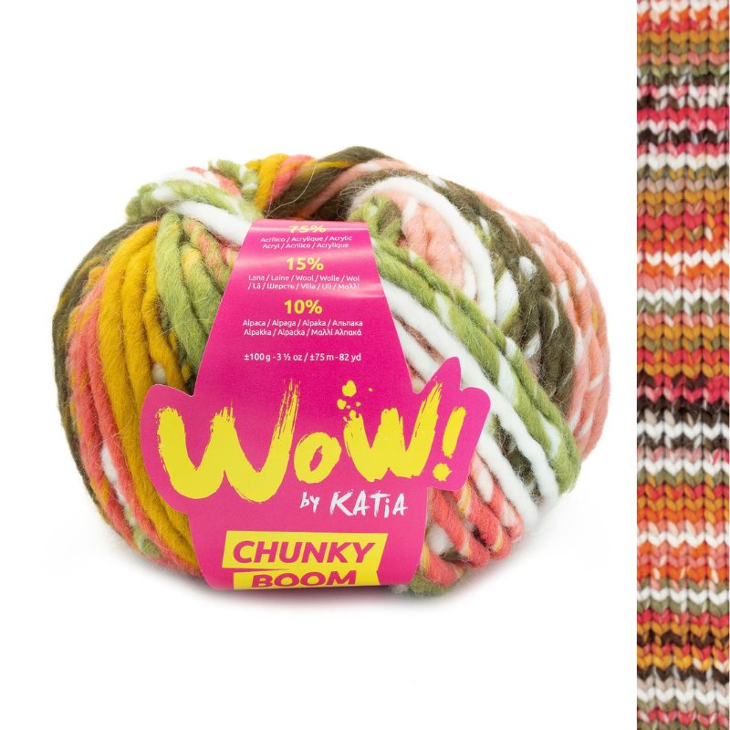 WOW Chunky Boom - fir supergros pestriț de acrilic cu lână și alpaca